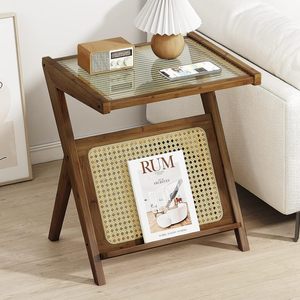 Wicker side <b>table</b>, small coffee <b>table</b>, home use, sofa, tea cabinet, multi-functional corner <b>table</b>, balcony, simple small tea - Product Image 1