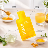 Sachets découpés sur mesure en forme de bouteille, pochettes irrégulières pour échantillons liquides, emballages de forme spéciale de qualité alimentaire pour miel et boissons