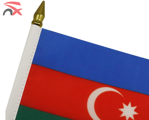 Publicidad personalizada Bandera de regalo de negocios Bandera de escritorio de Azerbaiyán Bandera de mesa con base y asta de bandera - Product Image 3