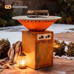 Brasero à gaz en acier corten moderne de qualité supérieure pour l'Europe, avec allumage automatique, certifié CE, pour une utilisation en extérieur dans le jardin - Product Image 6