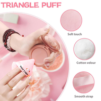Vente en gros 4 pièces éponge de maquillage en forme de goutte en velours de beauté ensemble mélangeur de maquillage rose noir avec logo personnalisé emballage de poudre cosmétique
