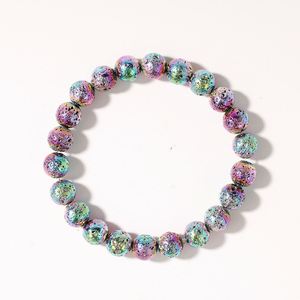 Bracelet en pierre volcanique naturelle pour hommes, pierre de lave, perles violettes de 8mm, bijoux faits à la main, réglables, Pulseira - Product Image 1