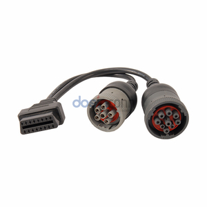 J1939 9Pin J1708 6Pin Stecker an OBD2 16Pin Anschluss kabel 1 in <span class=keywords><strong>2</strong></span> OBD <span class=keywords><strong>2</strong></span> Kabel - Product Image 1