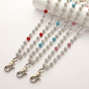 Chaîne de pantalon, de portefeuille ou de ceinture hip-hop cool avec perles de strass de 10 mm et boule disco colorée, bijoux résistants - Product Image 6