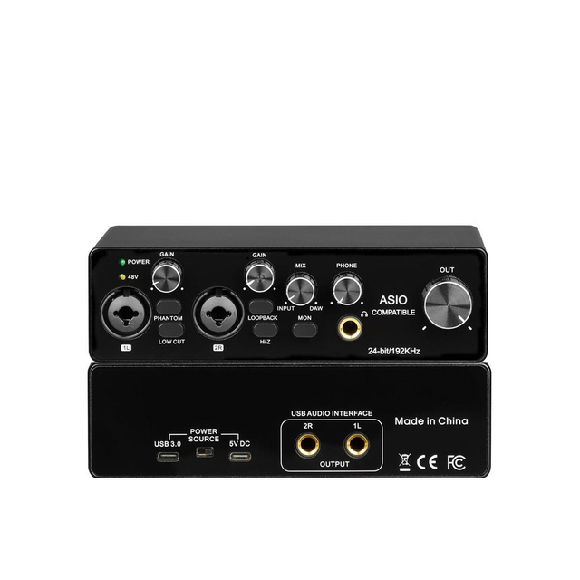 Professional MR22 Audio Interface Recording Audio Interface Soundcard Recording Microphone Band Dubbing Live Equipment