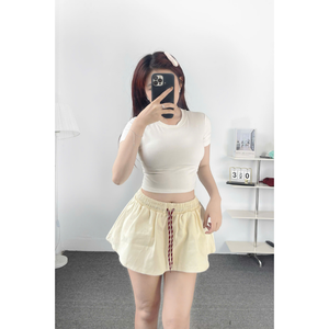 Jupe évasée taille haute pour femme grande taille, la plus vendue, avec short intégré, taille élastique, kaki, respirante, décontractée, échantillon gratuit - Product Image 5