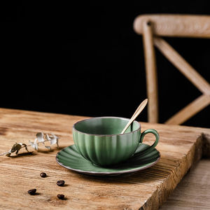 Creative Matte Pumpkin Ceramic <b>Cups</b> with Handle Coffee Mug Tea <b>Cup</b> and Saucer Set Reusable - Product Image 2