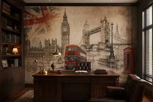 Mural de Pared Personalizado con Monumentos Europeos OEM. Diseños del horizonte de París, Londres, <span class=keywords><strong>Roma</strong></span> y Venecia. Suministro al por mayor, se aceptan tamaños personalizados. - Product Image 3