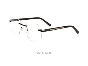 卸売ファッションカスタムメイド男性ユニークなリムレス金属眼鏡スクエア光学眼鏡フレーム - Product Image 5