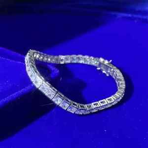 Moissanite Brilliant Cut Tennis Bracelet 925 Sterling Silver Plated Channel <b>Set</b> Sparkle Trendy Unisex Daily Wear Jewelry Gift - Product Image 3