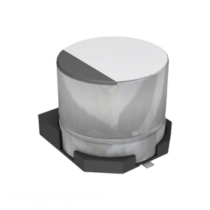 Condensador de Montaje Superficial de Canal del Fabricante, 22 uF, Aluminio, 22UF, 20%, 50V, SMD, AVS226M50D16T-F - Product Image 1