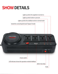 <span class=keywords><strong>Prise</strong></span> domestique portable 1kVA stabilisateur <span class=keywords><strong>220V</strong></span> régulateur <span class=keywords><strong>de</strong></span> protection <span class=keywords><strong>de</strong></span> <span class=keywords><strong>tension</strong></span> positive monophasé AC 50/60Hz fréquence pour un usage domestique - Product Image 5