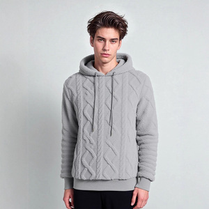 Sweat à capuche en polaire pour homme, couleur unie, coupe ample, longueur normale, 100% polyester, sweat à capuche chaud pour l'automne et l'hiver - Product Image 1