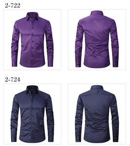 Nuove Camicie da <span class=keywords><strong>Uomo</strong></span> Casual a Maniche Lunghe per l'Autunno, Bianche, Nere, <span class=keywords><strong>Blu</strong></span>, Rosse, Camicie Formali Slim Fit per <span class=keywords><strong>Uomo</strong></span> - Product Image 5