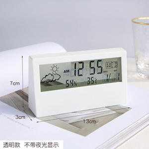 Cross-border temperature alarm clock INS <b>transparent</b> electronic Smart table humidity clock - Product Image 4