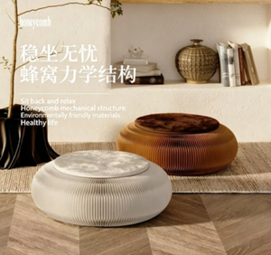 Foldable Paper Stool Honeycomb Structure Ottoman with <b>Cushion</b> - Product Image 2