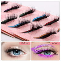 Ensemble de Faux Cils et Fard à Paupières Scintillant en Cheveux Synthétiques – Le Must-Have pour les Paresseux – En Stock