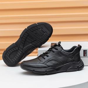Zapatillas Casuales de Hombre Cómodas con Forro Polar Negro, de Caña Baja, Punta Redonda, con Cordones Delanteros, Forro de Piel de Cerdo, Tendencia de Moda para Caminar - Product Image 1
