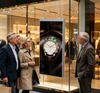 Écran LCD ultra-fin de 55 pouces à haute luminosité pour vitrine, affichage numérique pour magasin de détail, graphiques publicitaires pour vêtements