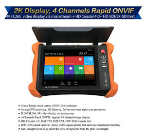 เครื่องทดสอบกล้องวงจรปิดแบบไร้สาย8นิ้ว4K HD,ชุดทดสอบกล้องวงจรปิด <span class=keywords><strong>X9</strong></span>ซีรีส์เครื่องทดสอบเสียงวิดีโอ AHD CVI TVI SDI CVBS IP ทดสอบสายเคเบิล - Product Image 5