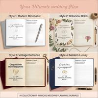Carnet de planification de mariage personnalisé en tissu de lin, couverture rigide, spirale, impression sur mesure pour la mariée, journal de mariée, cadeau souvenir, OEM