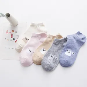 Calcetines tobilleros para mujer, calcetín de algodón suave, kawaii, con diseño personalizado de fábrica china