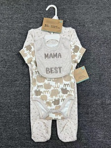 Venta caliente de alta calidad recién nacido babero Onesies y Frogsuit 3 piezas-Sets bebé manga larga lindo estampado <span class=keywords><strong>conjuntos</strong></span> niños algodón suave conjunto - Product Image 5