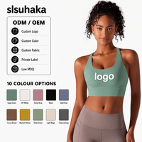 Nouveau soutien-gorge de sport à dos croisé doublement brossé, anti-choc, sensation nuage, soutien-gorge de yoga, haut de fitness à maintien élevé
