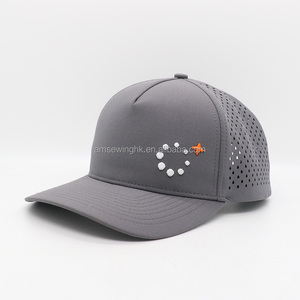 100% Polyester 5-Panel Adjustable Baseball Cap with Affixed Cloth Embroidery Logo Unisex Street Style Design - Product Image 3