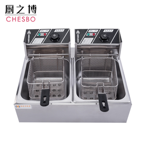 Acier inoxydable Commercial Électrique Friture <span class=keywords><strong>Friteuse</strong></span> De Pommes De Terre Machine À Frire Poulet <span class=keywords><strong>Friteuse</strong></span> Comptoir Double Réservoir - Product Image 4