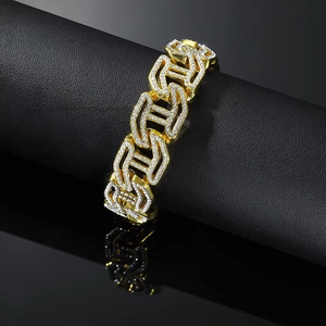 Box Buckle <b>Chain</b> <b>Cuban</b> Bracelet, Hipster Personality Exaggerated Bracelet Hand Jewelry Tanjing Fashion Lijing Necklace - Product Image 3