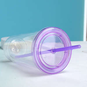 Taza de plástico luminosa, bebida de jugo, leche, té, café, bebida fría, botella de paja, taza luminosa para fiesta - Product Image 4