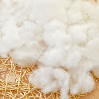 Fibre de polyester 100% blanche brute, à faible point de fusion, respectueuse de l'environnement, siliconée, 15D, matériau de rembourrage en fibres courtes, haute élasticité