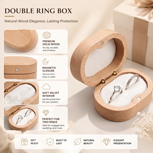 High Quality Wedding <b>Ring</b> Box Wood <b>Ring</b> Box for Proposal Handmade Rustic <b>Ring</b> <b>Storage</b> Box - Product Image 1