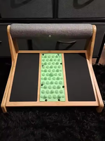 Tabouret ottoman ergonomique en bambou à 5 hauteurs réglables avec support de barre d'éponge pour le dos pour la maison ou le travail sous le bureau
