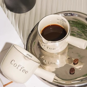 Tazza da Espresso in Ceramica Stile Italiano con Graduazioni - Tazza Dosatrice per Caffè e Brocca per <span class=keywords><strong>Latte</strong></span> per Estrazione Espresso e <span class=keywords><strong>Latte</strong></span> Art - Product Image 5