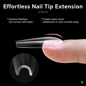 160/320 pièces de faux ongles transparents en ABS courbés en C, couvrants entièrement, sans couture, pour extension d'ongles en acrylique - Product Image 6