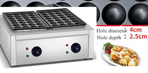 Kommerzielle elektrische 2-Platten-Heizung Takoyaki-Maschine Neue Octopus Ball Plate Snack-Ausrüstung aus Edelstahl - Product Image 3