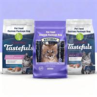 Sacs d'emballage pour aliments pour animaux de compagnie avec fermeture éclair personnalisée, fond plat, résistants à l'humidité