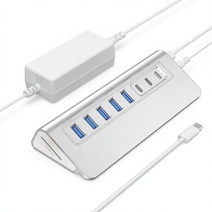 ฮับ USB อลูมิเนียม YH6AC <span class=keywords><strong>Plus</strong></span> 10 พอร์ต ความเร็ว 10Gbps พร้อมพอร์ต USB-A/USB-C 3.2 PD 45W และช่องอ่านการ์ด SD/TF สำหรับแล็ปท็อป/<span class=keywords><strong>iPhone</strong></span> 17/16 - Product Image 1