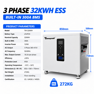 Sistema de Almacenamiento de Energía LiFePO4 Comercial de 32kWh con Salida Trifásica de 12kW para Soluciones de Energía de Respaldo para Pequeñas Empresas (Stock en la UE) - Product Image 3