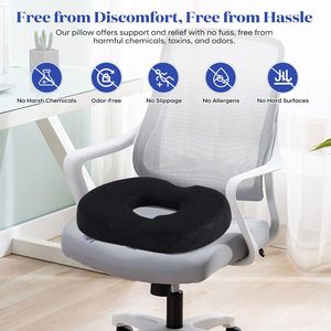 Cojín de espuma viscoelástica navideño con forma de mini donut para aliviar <span class=keywords><strong>el</strong></span> dolor de coxis, <span class=keywords><strong>hemorroides</strong></span> y posparto. - Product Image 5