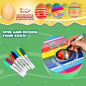 Set Decorativo Samtoy per Dipingere <span class=keywords><strong>Uova</strong></span> di Pasqua con Macchina Rotante, 8 Pennarelli Colorati, <span class=keywords><strong>Uova</strong></span> di Plastica per Bambini - Product Image 3