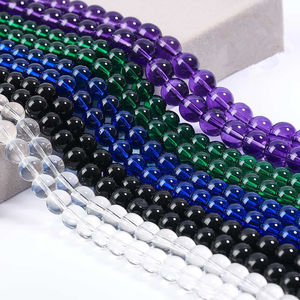 Color elegante de fábrica, 6mm, 8mm, 10mm, 12mm, 14mm, cuentas redondas de cristal para pulsera DIY, cuentas espaciadoras, cuentas sueltas - Product Image 1