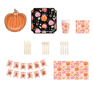 Juego de Platos y Servilletas de Papel para Fiesta de Acción de Gracias DAMAI, Kit de Vajilla Desechable con Decoraciones a Cuadros para 8 Personas - Product Image 5