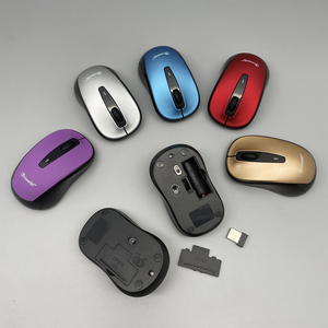 Mini ratón óptico inalámbrico de 2,4 GHz, interfaz USB negra, compatibilidad con batería para juegos y oficina/ordenador portátil - Product Image 6