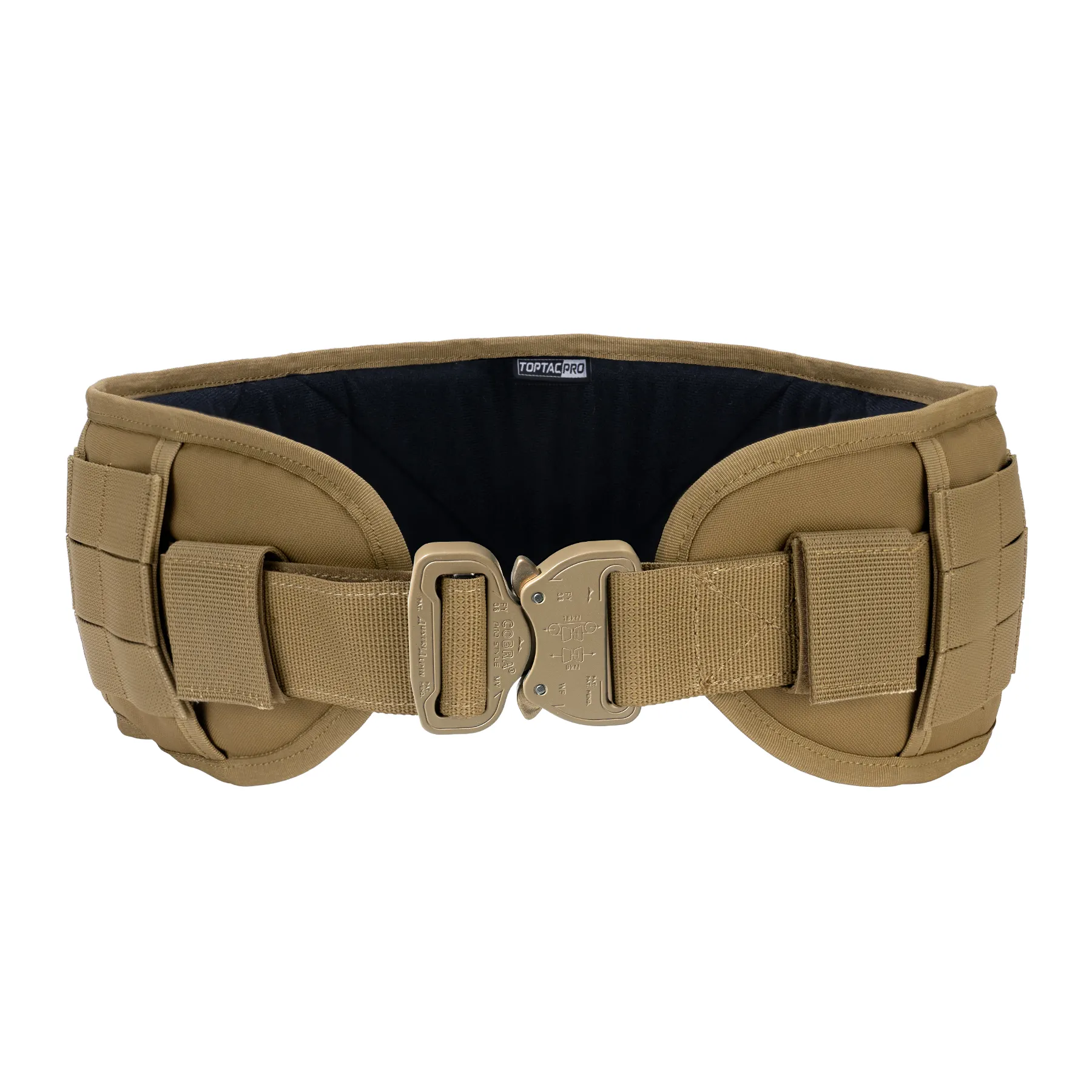 TOPTACPRO 500D Cordura Fabric Utility Belt Nylon Tactical MOLLE Belt Padded Modular Tactical Riggers Belt