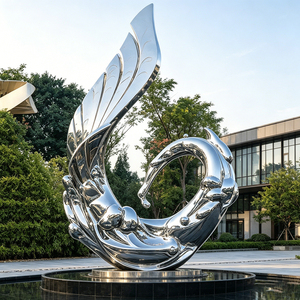 Statue géante abstraite en fibre de verre W55 pour centre d'exposition, place publique extérieure, décoration artistique publique, personnalisable - Product Image 1