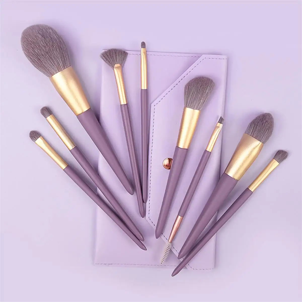 Preço de fábrica por atacado 9Pcs Viagem Sintética Maquiagem Escova Foundation Cosméticos Pó Rosto Maquiagem Brush Set Com Saco