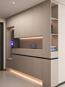 Mobile Portascarpe in Legno di Noce su Misura <span class=keywords><strong>con</strong></span> Striscia LED Nascosta <span class=keywords><strong>per</strong></span> Ingressi di Ville di Lusso - Product Image 3